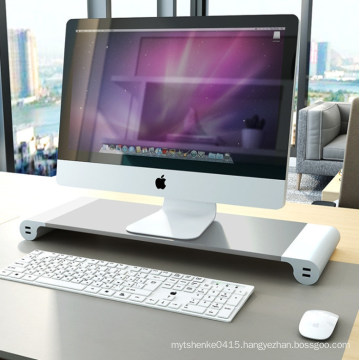 4USB Ports Soporte Notebook Aluminum Plastic Monitor Stand